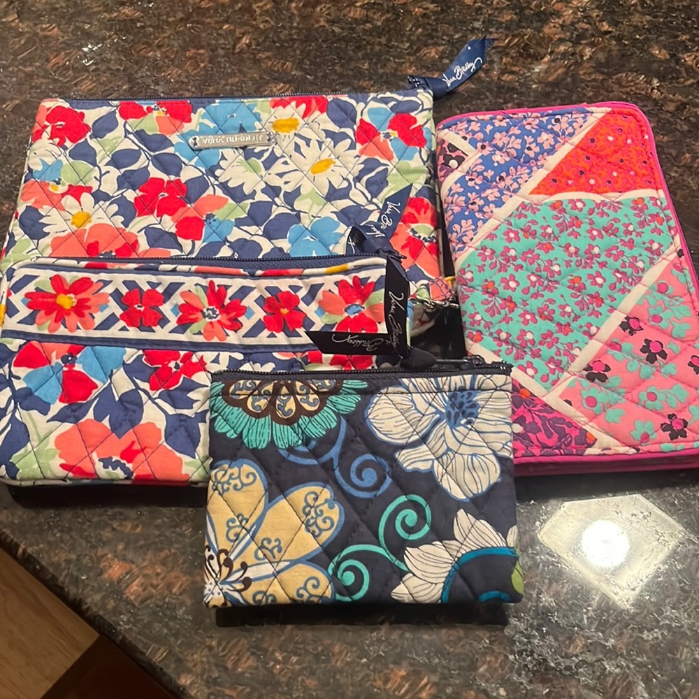 Lot of Vera Bradley. One cosmetic bag two wristlets one coin purse